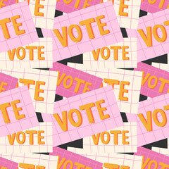 Vote poster. The concept of voting, free speech, democracy. Seamless pattern