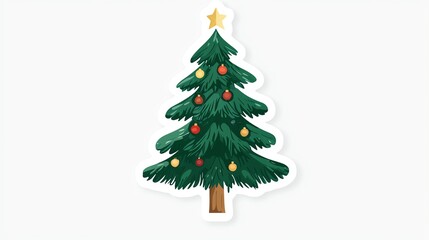 Christmas tree sticker set, simple and clean design, perfect for holiday crafts,