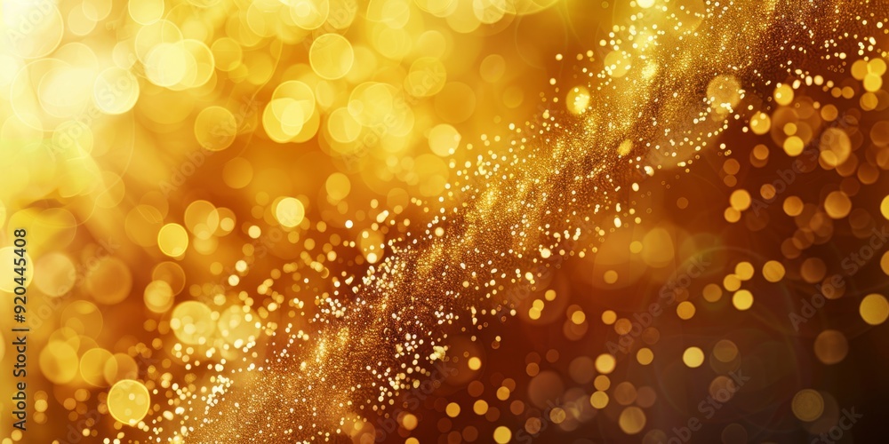 Poster an enchanting and visually stunning golden abstract background that features mesmerizing sparkling b