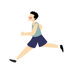 Fototapeta premium Man running or jogging vector art. Isolated on white background