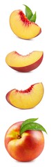 Peach isolated on white background