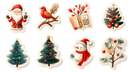Christmas carols sticker pack, 3D realistic High quality image files, and festive design, perfect for holiday projects,