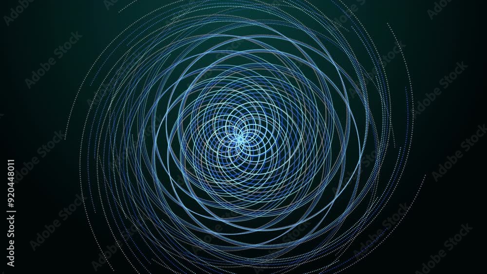 Poster futuristic video animation with particle stripe object in slow motion, 4096x2304 loop 4k