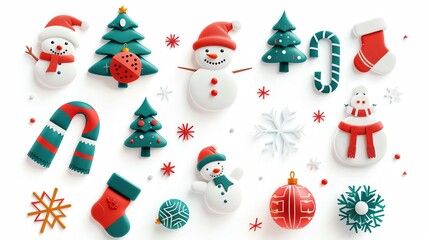 Christmas carols sticker pack, 3D realistic High quality image files, and festive design, perfect for holiday projects,
