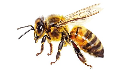 Bee with a honey  themed border,Clipart, watercolor illustration, Perfect for nursery art The style is hand  drawn, white background