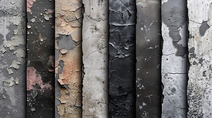 Fototapeta premium A collection of worn textures with a somber impact.