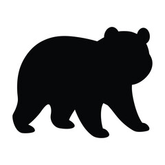 Illustration of Walking Panda silhouette isolated