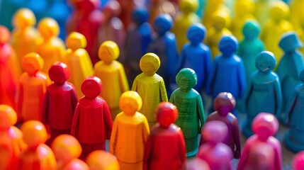 Vibrant human figures with diverse traits, passions, and abilities, categorized by their buying habits and financial ability in marketing and segmentation.