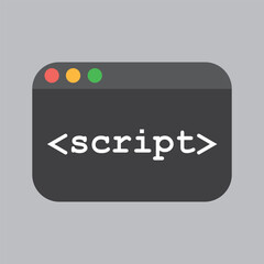 Vector illustration of a icon script HTML on a white background