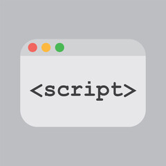 Vector illustration of a icon script HTML on a white background