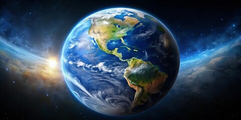 Planet Earth viewed from outer space, earth, space, planet, globe, atmosphere, universe, satellite, orbit