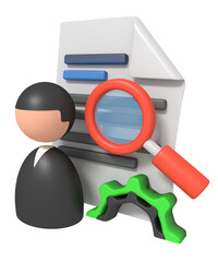 Asset management administration concept illustration