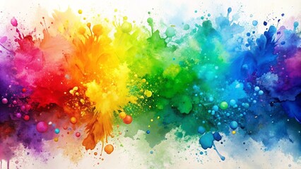 Rainbow watercolor splashes in a colorful background, rainbow, watercolor, splash, colorful, background, vibrant, art
