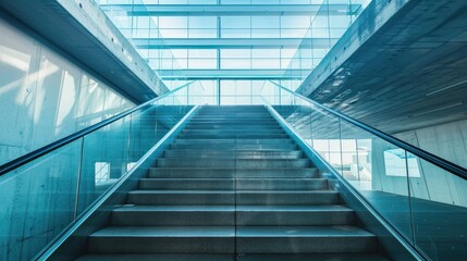Obraz premium Modern Staircase in a Contemporary Building