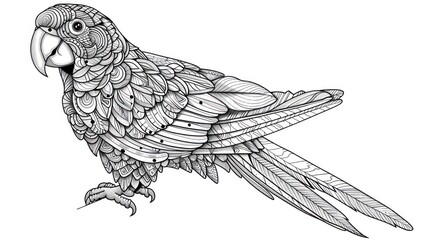 Fototapeta premium Detailed Parrot Illustration