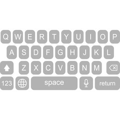 Smartphone Modern Keyboard. Vector Illustration