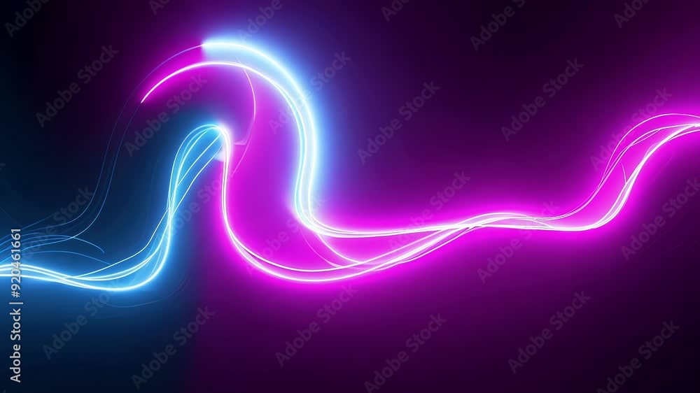 Poster vibrant light trails swirl and merge in a captivating display against a black backdrop, creating an 
