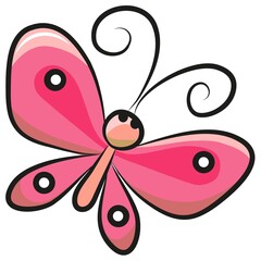 red pink butterfly vector illustration