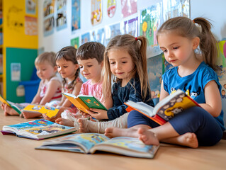 Fototapeta premium children drawing together