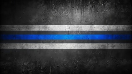 A solemn black and white image depicting a thin blue line on a dark background, symbolizing law enforcement's bravery, sacrifice, and unity in the face of adversity.