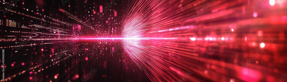 Aufkleber dynamic red light rays create an abstract background, perfect for technology, energy, or modern desi