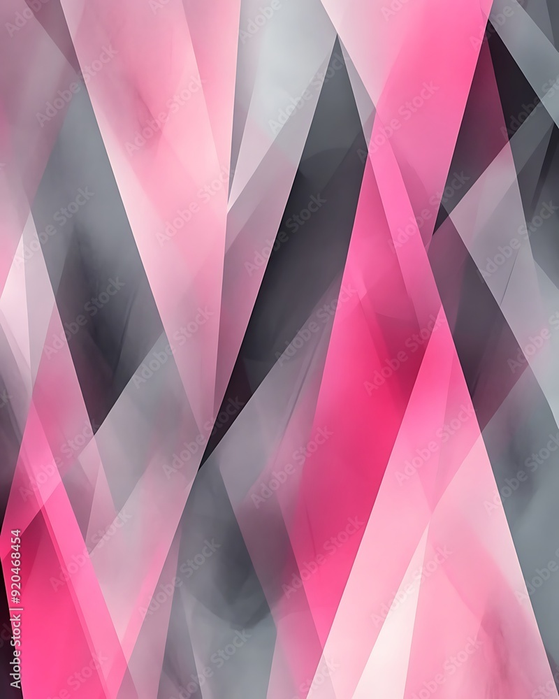Poster seamless abstract with overlapping diamond shapes in pink and grey