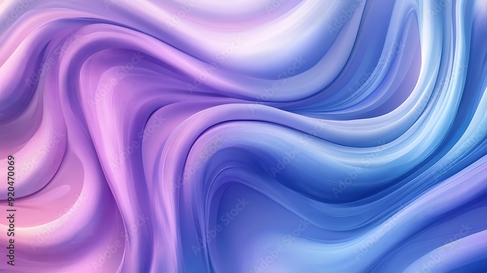 Poster Seamless Abstract with Swirling Patterns in Lilac and Chambray Blue