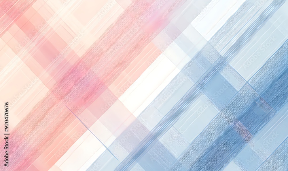 Poster seamless abstract with geometric patterns in peach fuzz and chambray blue