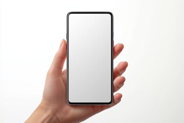Blank Smartphone Mockup on Hand created with Generative AI