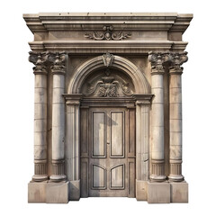 Obraz premium Elements of architecture of buildings, ancient doorways and arches, doors and apertures. On the streets in Georgia, public places Isolated on transparent background.