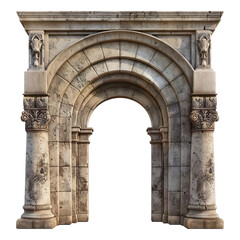 Obraz premium Elements of architecture of buildings, ancient doorways and arches, doors and apertures. On the streets in Georgia, public places Isolated on transparent background. 3d illustration.