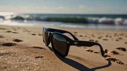 sunglasses on the beach , AI Generated.