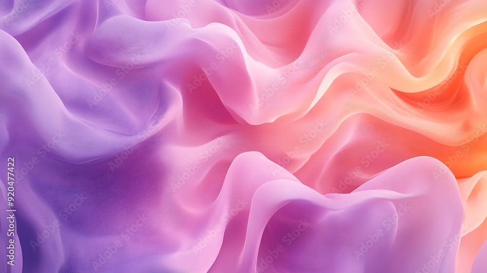 Aufkleber Non-Seamless Abstract with Swirling Patterns in Peach Fuzz and Lilac