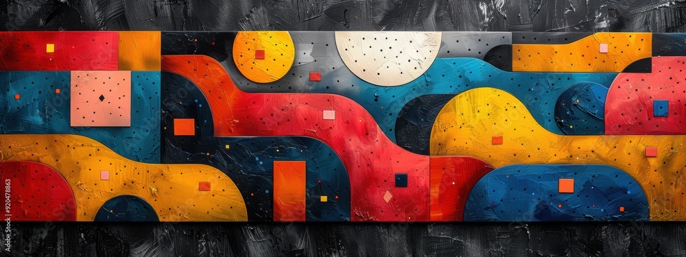 Poster modern abstract irregular flat colorful shapes background