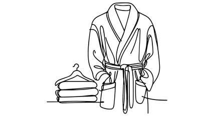 Bathrobe line art illustration