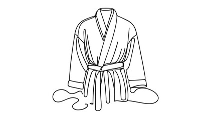 Bathrobe one line illustration