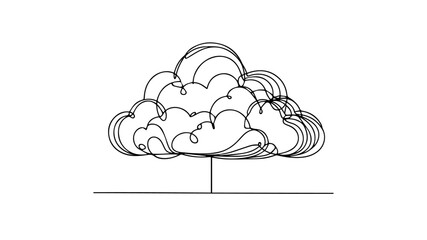 cloud one line illustration