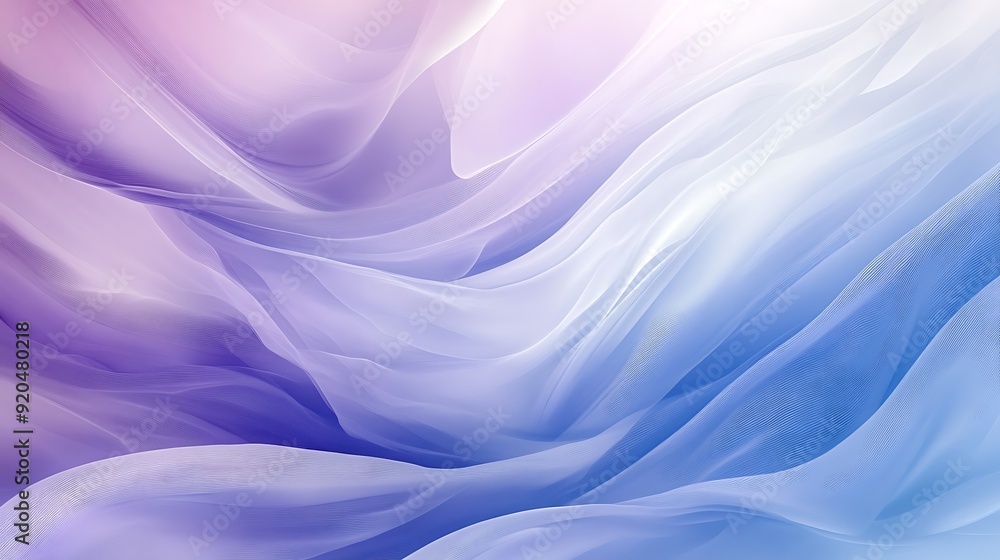 Poster seamless abstract with flowing lines in lilac and chambray blue
