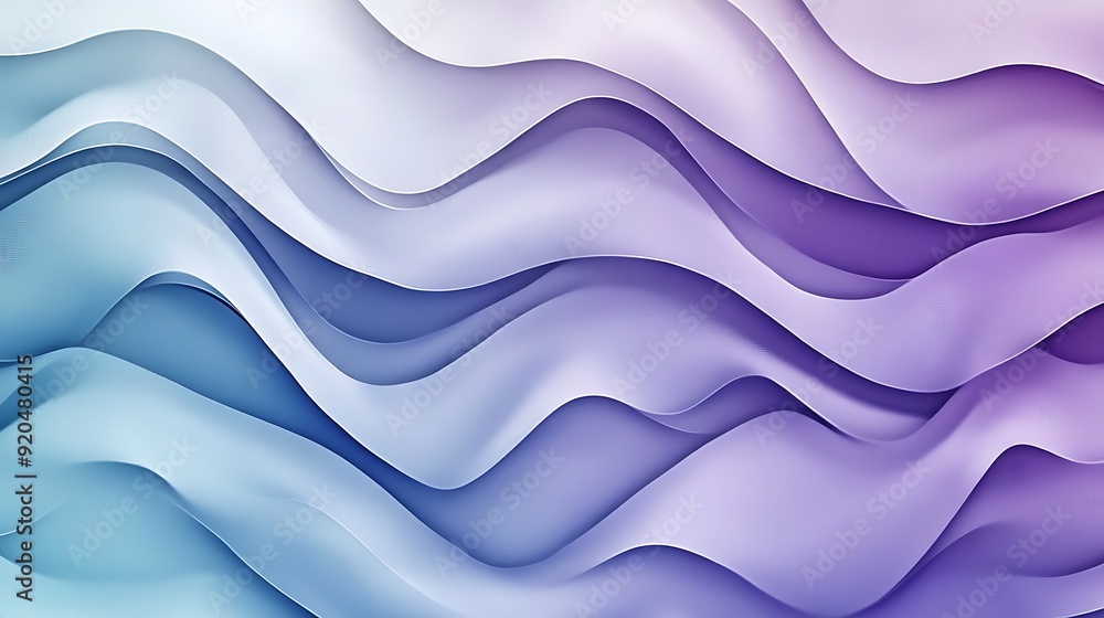 Poster seamless abstract with flowing lines in lilac and chambray blue
