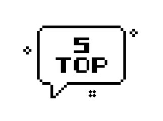 Top 5 icon. Pixel message bubble icon. Linear style. Vector icon.