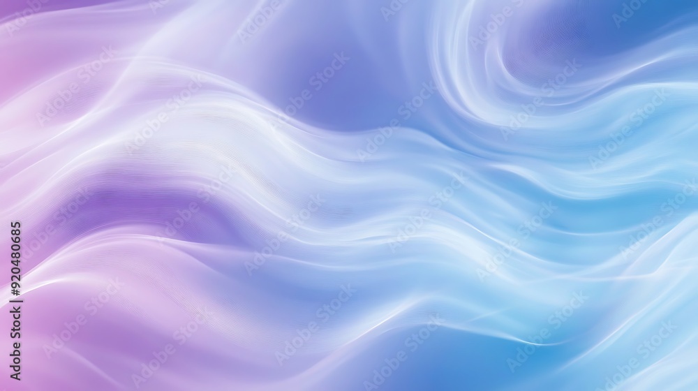 Poster seamless abstract with flowing lines in lilac and chambray blue