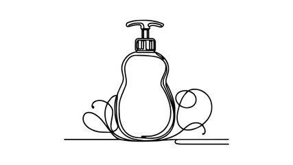 Dish Soap Bottle one line drawing