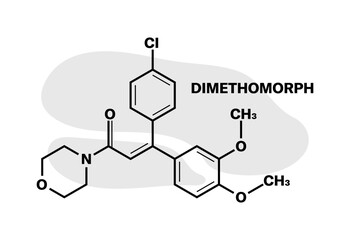 Chemical compound Dimethomorph icon. Linear style. Vector icon.