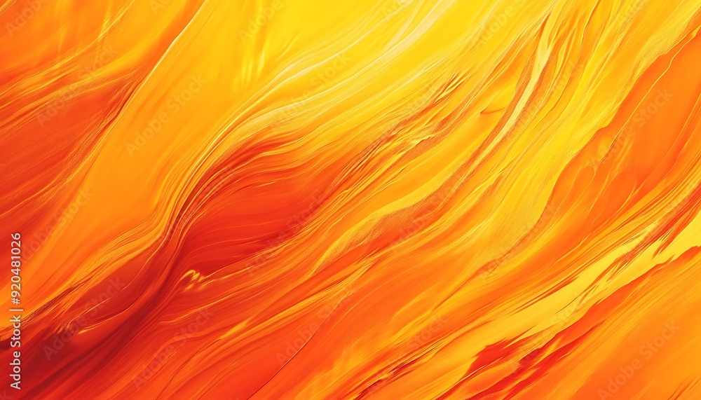 Poster non-seamless abstract with dynamic lines in burnt orange and sunshine yellow