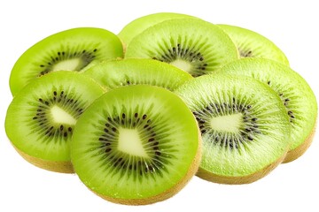 Fototapeta premium Sliced Kiwi Fruits Isolated on White Background