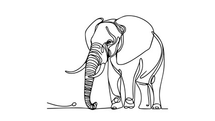 elephant line art drawing