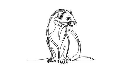 ferret one continuous line drawing