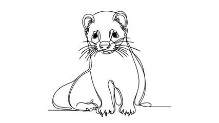 ferret one line illustration