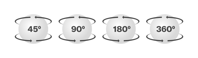 Viewing angle set icons. Flat and linear style. Vector icons.