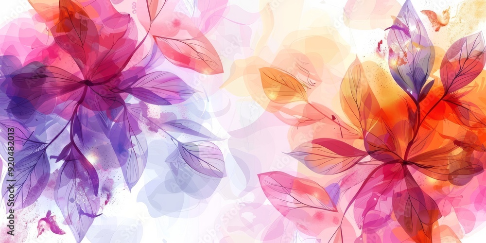 Aufkleber this vibrant and colorful abstract floral design features a beautiful array of soft hues, making it 